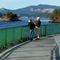 Ferry riders approach Orcas Island, courtesy of Robert Demar