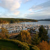 The view from a Friday Harbour Hotel overlooking the Port of Friday Harbor