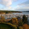 The view from a Friday Harbour Hotel overlooking the Port of Friday Harbor
